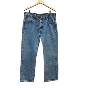 Men's Levi's 501‎ Button Fly Jeans Straight Fit Classic Casual Y2K Mens 34"x30"